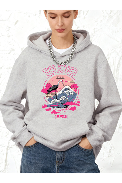 NOISSEY طباعة طوكيو اليابان بغطاء رأس لار قطن سترة شتوية دافئة للسيدات صوف ال...