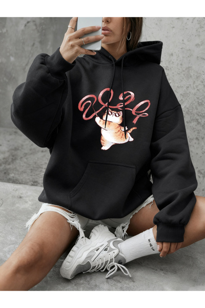 NOISSEY Tricou One pisică Ribbon Rings cu imprimeu pentru femei Produse de ba...