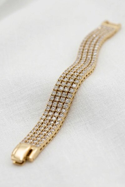 özgül takı ve tasarım Waterway Model Zircon Stone Gold Color Stainless Steel ...