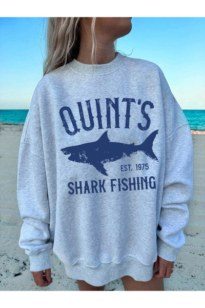 NOISSEY Quint'S Shark Fishing Prints Γυναικεία φούτερ Χειμώνας Φλις Ζεστά φού...