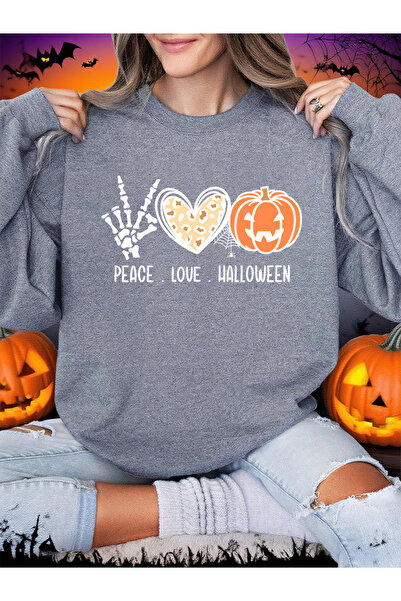 NOISSEY Hanorac de Halloween cu imprimeu cu inimă, dovleac, lanternă și pânză...