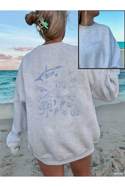 NOISSEY Μπλούζες με στάμπες από φάλαινες, δελφίνια και θαλάσσιες χελώνες Γυνα...
