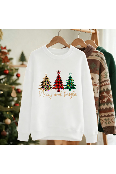 NOISSEY Crăciun Fericit Funny Trees Prints Tricou polar Călduros Confortabil ...