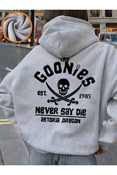 NOISSEY سترة The Goonies Skeleton Print K بغطاء رأس ar للسيدات مريحة بجيب، ست...