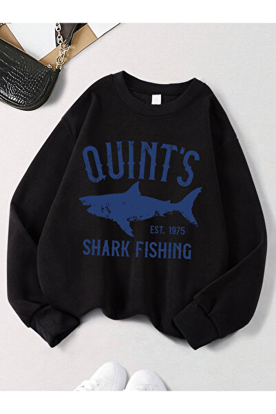 NOISSEY Quint'S Shark Fishing Prints Γυναικεία φούτερ Χειμώνας Φλις Ζεστά φού...