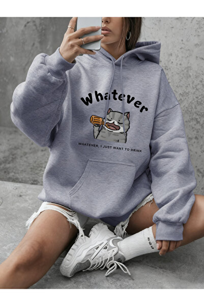 NOISSEY Sarhoş pisică Desen animat cu imprimeu Hanorace calde de iarnă pentru...