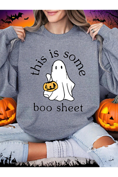 NOISSEY تيشيرتات الهالوين للنساء Some Boo Sheet Ghost B مطبوع K بغطاء رأس ar ...