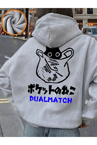 NOISSEY Imprimeuri drăguțe cu desene animate pisică cu glugă de iarnă polar P...