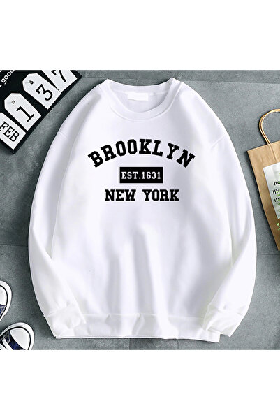 NOISSEY Pulover simplu și la modă pentru femei Brooklyn Est. 1631 New York Pu...