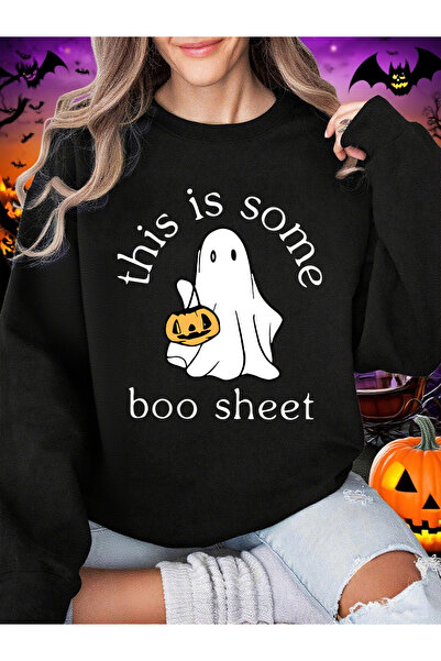 NOISSEY Tricouri de Halloween pentru femei Some Boo Sheet Ghost B cu imprimeu...