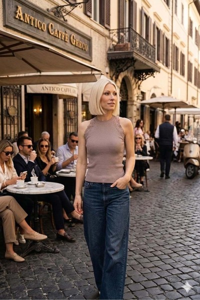 ibeeka Mink Color Lace Detailed Knitwear Blouse