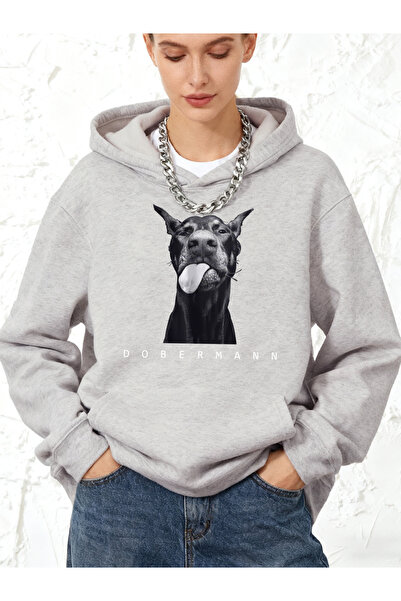 NOISSEY سترة فضفاضة شتوية للسيدات من Creative Doberman Prints قطن بغطاء رأس ص...