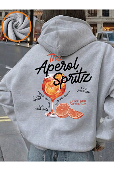 NOISSEY Aperol Spritz Lemon Drink B cu imprimeu K cu glugă Topuri Femei Casua...
