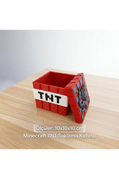 3DcraftTr Minecraft T N T Tasarımlı Kapaklı Saklama Kutusu & Organizer ( 10x1...