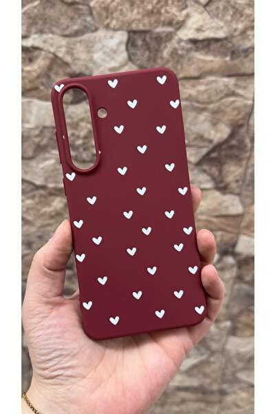 Vip Case Samsung Galaxy S25 Fe Compatible White Heart Patterned Silicone Shoc...