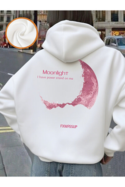 NOISSEY Artı Beautiful Moonlight Prints cu glugă pentru femei Hanorac de bază...