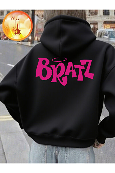 NOISSEY Y2K Pink Bratz Letter Prints بغطاء رأس لارز للنساء شتاء صوف الفليس ست...