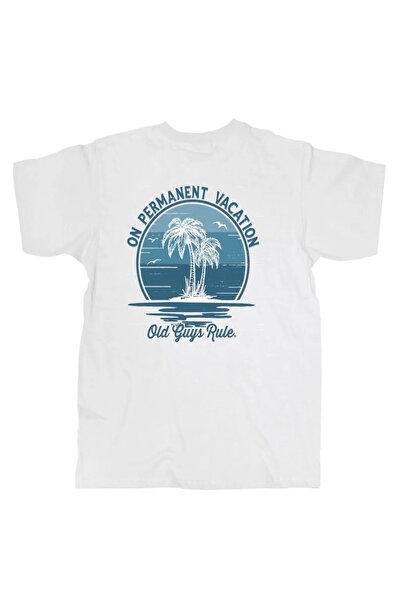 Bravebell Μπλουζάκι Unisex Λευκό με στάμπα  "Σε Μόνιμες Διακοπές "