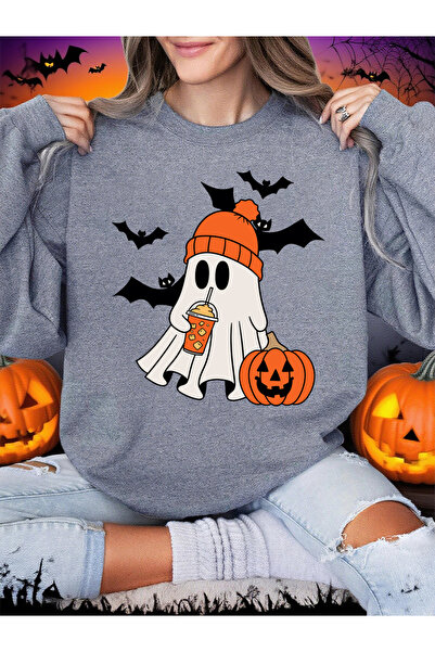 NOISSEY سترة هالوين جوست فانتوم بطباعة اليقطين للنساء شتاء صوف الفليس هودي دا...