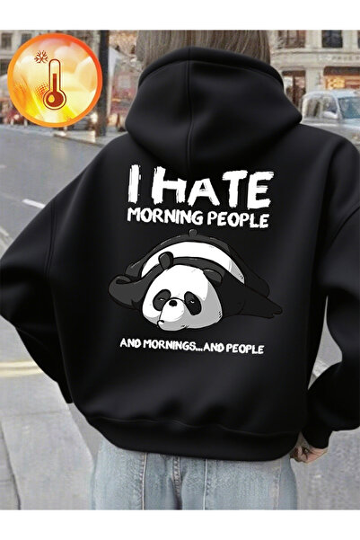 NOISSEY سترة لطيفة من Panda Furious Morning مطبوع بغطاء رأس للسيدات للشتاء صو...