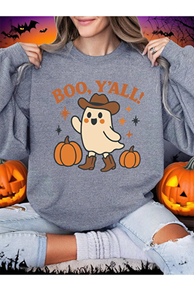 NOISSEY سترة هالوين بطباعة شبح لطيف من Boo, Y'All للنساء لشتاء صوف الفليس هود...
