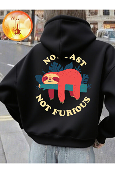 NOISSEY ليس سريعًا ولا غاضبًا، ليس كسولًا مطبوع بغطاء رأس ملابس علوية نسائية ...