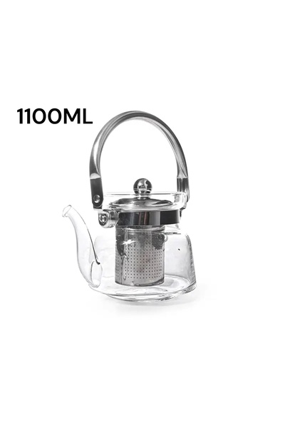 cc bin shihon Heat-resistant glass jug with a stainless steel handle, 1100 ml...
