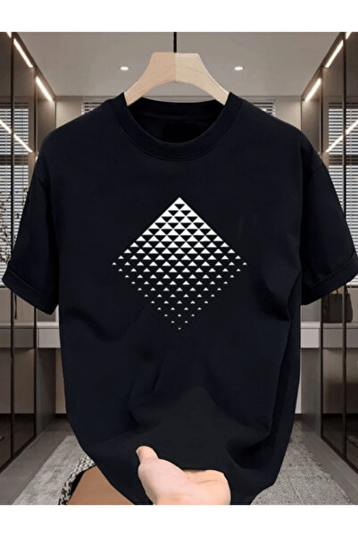 one button Geometric în formă de diamant cu imprimeu Premium supradimensionat...