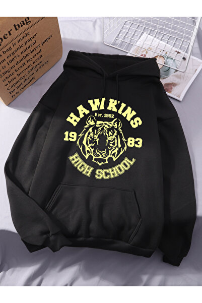 NOISSEY هوكينز هاي سكول مطبوع بغطاء رأس بلوزات شتوية للنساء P صوف الفليس سويت...