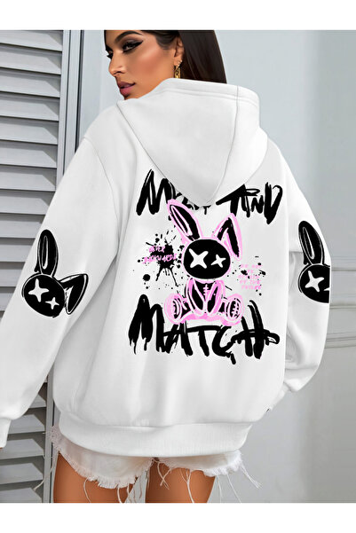 NOISSEY Γυναικεία μπουφάν με κουκούλα με σχέδια κουνελιών κινουμένων σχεδίων,...