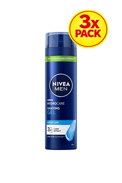 NIVEA 3x PACK Care Shaving Gel, Men, 200 ml