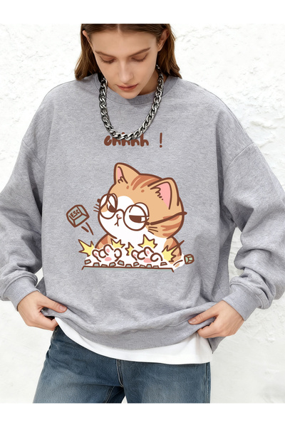 NOISSEY Crazy pisică Summering Wild cu imprimeu cu glugă Top pentru femei, si...