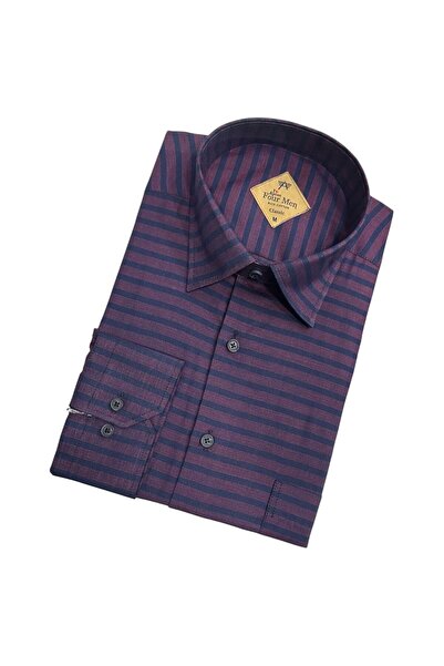 ALMİNA قميص رجالي كلاسيكي مصنوع من القطن بنسبة 100%