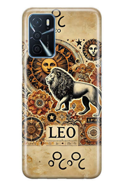 FLAMENKO حافظة هاتف شفافة متوافقة مع هاتف اوبو A16 / A55 Aslan Burcu منقوش