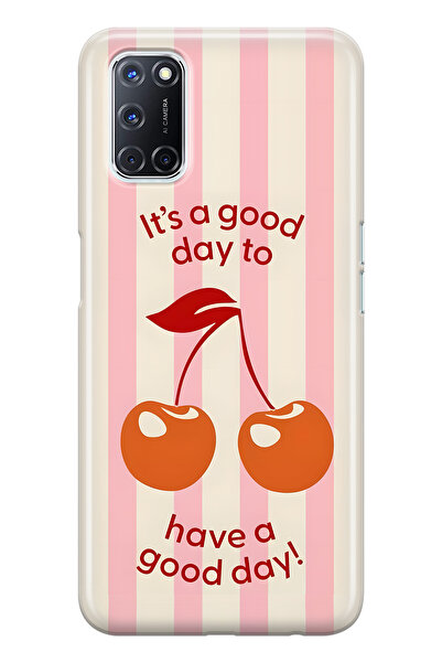 FLAMENKO Oppo A52 / A72 / A92 Compatible Cherry Patterned Transparent Phone Case