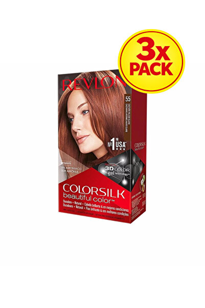 Revlon Mass Market 3x PACK Color Silk Tinte # 55-Rojizo Claro