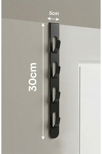 Işıl Concept Kapı Üstü Askı – 4 Kancalı Metal Kapı Arkası Askısı - Kapı Askıs...