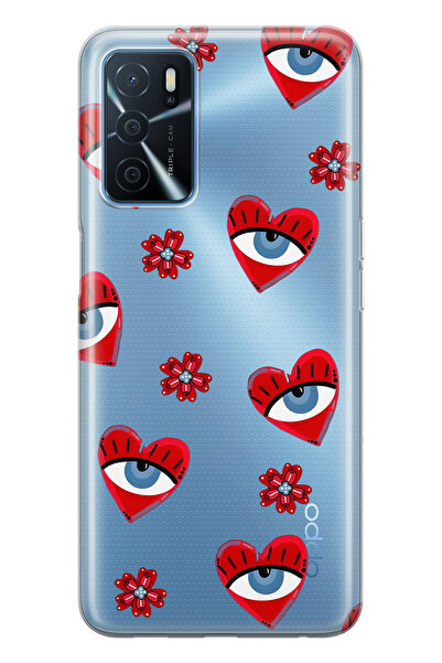 FLAMENKO حافظة هاتف شفافة متوافقة مع هاتف اوبو A16 / A55 من نوع Hearted Evil ...