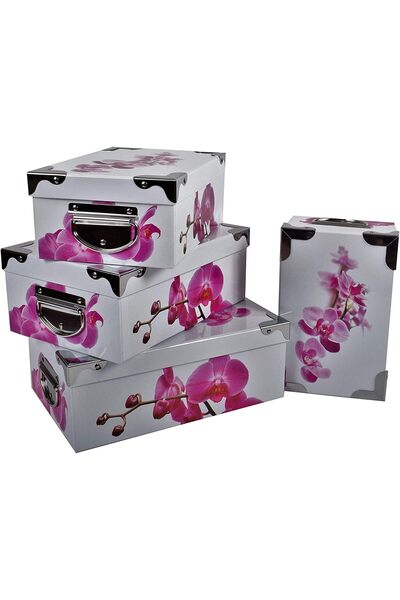 VipDeluXe 2J Orchidee 4-Pack Orchidee Printed Storage Boxes