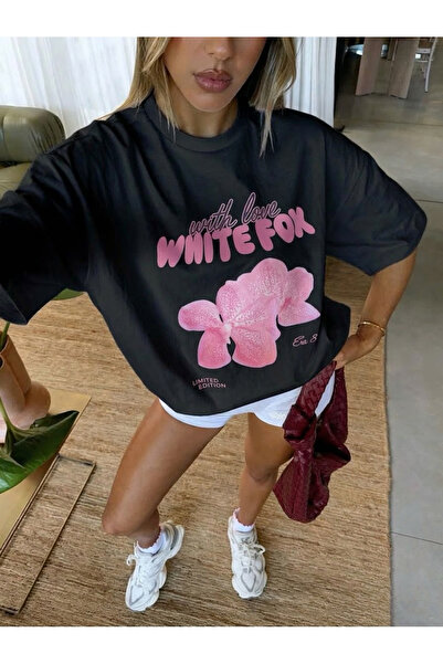 Marco Fresco Günlük Kısa Kollu Çiçek Baskılı Genç Oversize Tshirt