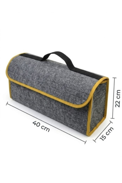 Textia Home Araç Bagaj Organizeri Bagaj İçi Düzenleyici Keçe Organizer Sarı - Gri 40x22x15 cm