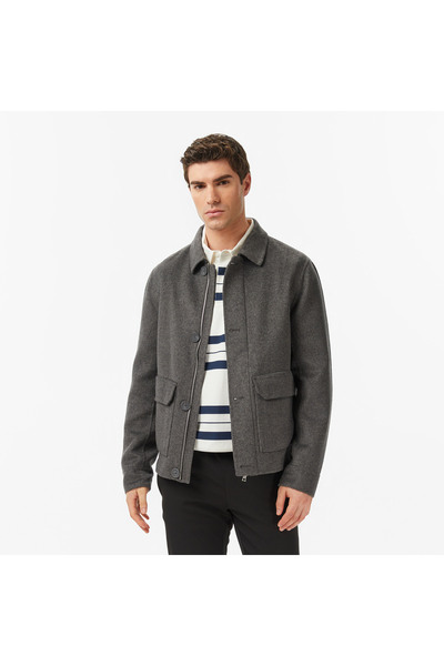 Nautica Erkek Gri Regular Fit Kaşe Ceket