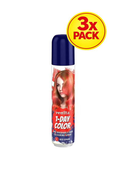 VENİTA 3x PACHET Spray colorant pentru păr, Fixativ, Venita, Culoare de 1 zi,...