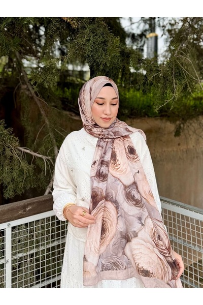 MİNELEŞARP34 Mineşararp Seria bambus imprimeu floral Şal – cu textură moale l...