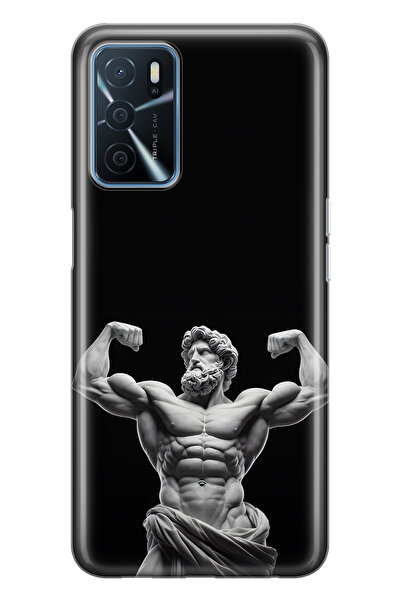 FLAMENKO حافظة هاتف شفافة متوافقة مع هاتف اوبو A16 / A55 بتصميم تمثال قديم لـ...