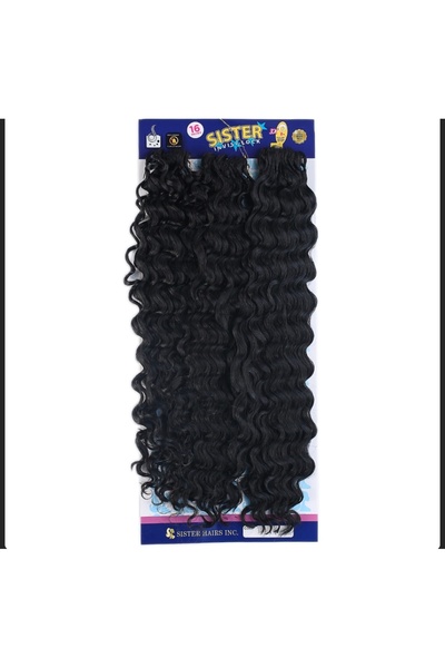 Handmade Afro dalgalı saç sentetik Siyah doğal su dalgalı 160 Gr