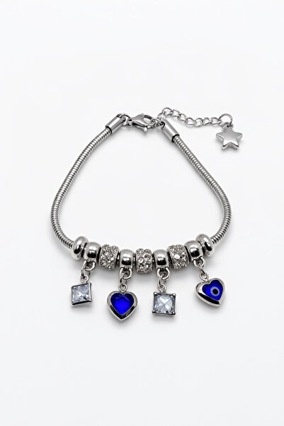 MakeWell Evil Eye Beaded Charm Bracelet – Women's Bracelet with Stone Dangle,...