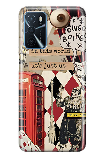 FLAMENKO حافظة هاتف شفافة متوافقة مع هاتف أوبو A16 / A55 من نوع Clown Collage...