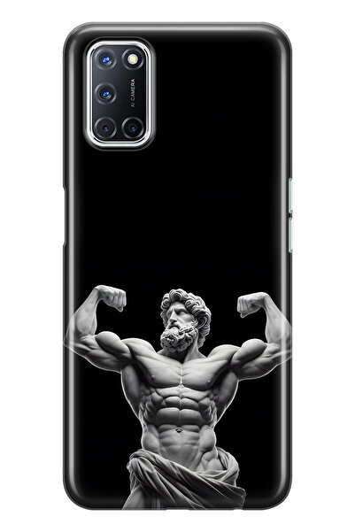 FLAMENKO حافظة هاتف شفافة متوافقة مع هاتف اوبو A52 / A72 / A92 بتصميم تمثال ق...