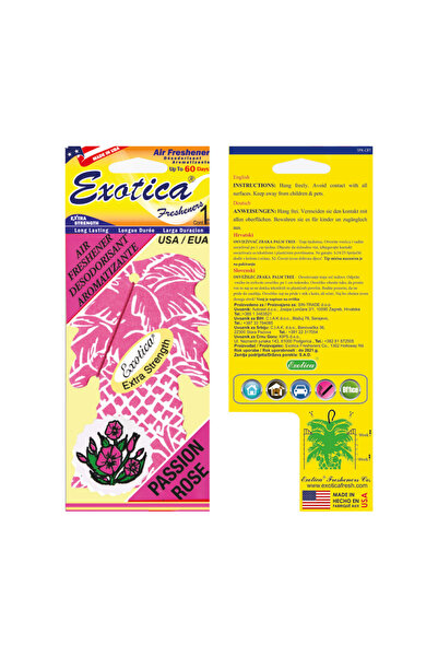 Exotica Fresheners Palm Tree Passion Rose Oto Asma Koku (Made In Usa)